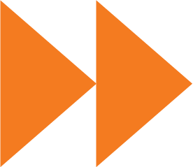 Two symmetrical orange arrows pointing right, forming a square with a white diagonal cross.