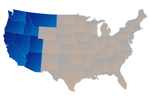 Map of the United States showing some states highlighted in blue, possibly indicating regions related to fuel consumption or interest.