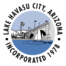 Logo of Lake Havasu City, Arizona, featuring an illustration of a bridge with a sailboat underneath, encircled by the city's name and incorporation year 1978. This logo celebrates the